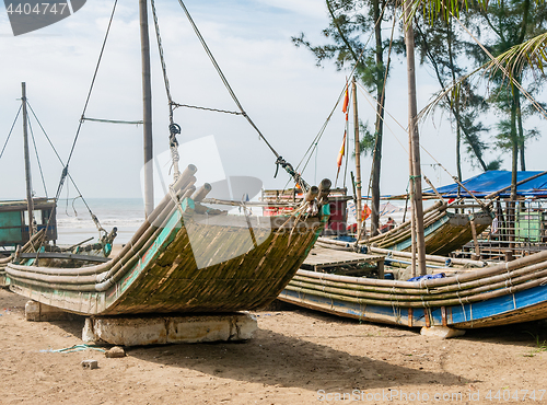 Image of Bamboo fishing boats in Vietnam