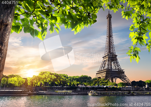 Image of Sunset over Eiffel Tower