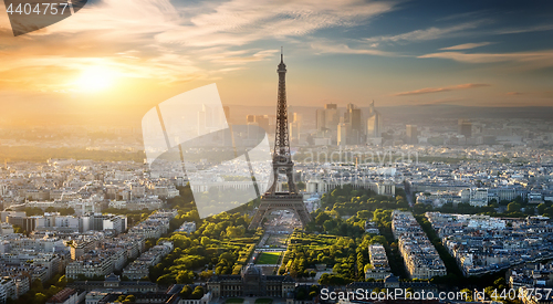 Image of Aerial view on Eiffel Tower