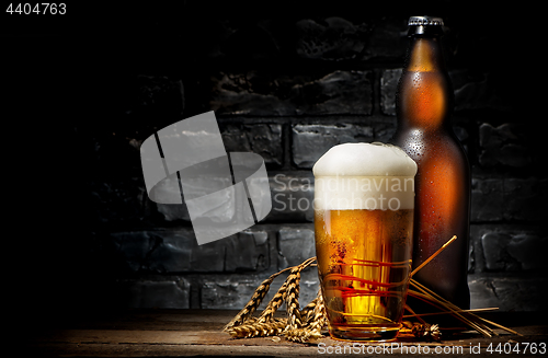 Image of Beer in glass and bottle