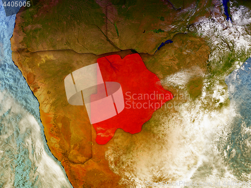 Image of Botswana on illustrated globe