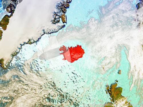 Image of Iceland on illustrated globe