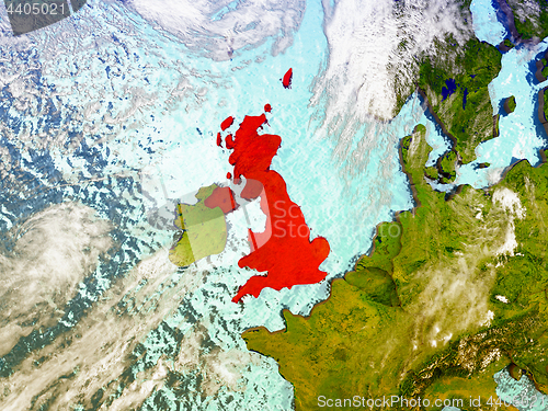 Image of United Kingdom on illustrated globe