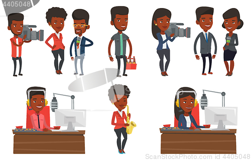 Image of Vector set of media people characters.