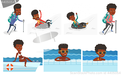 Image of Vector set of traveling people.