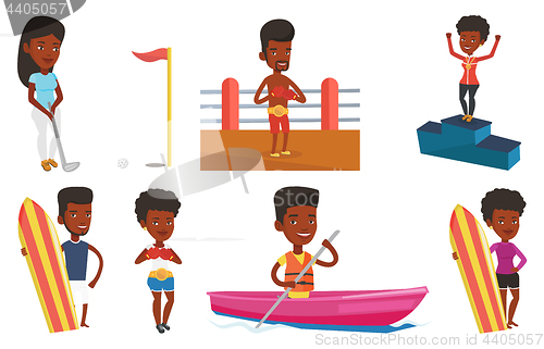 Image of Vector set of sport characters.