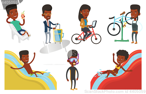 Image of Vector set of traveling people.