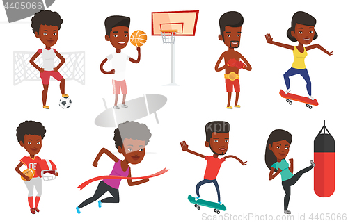 Image of Vector set of sport characters.