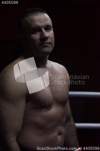 Image of portrait of muscular professional kickboxer