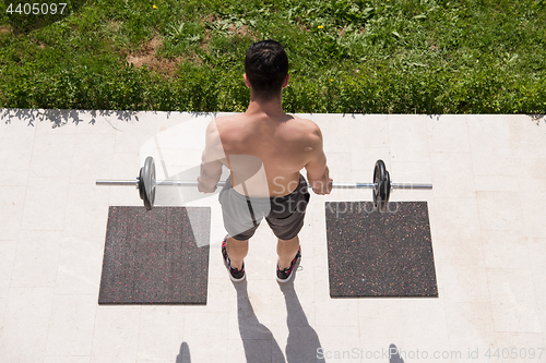 Image of man doing morning exercises