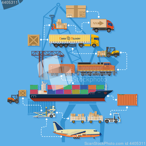 Image of Freight Transport and Logistics Infographics