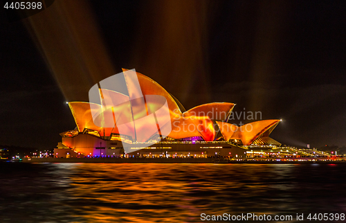 Image of Vivid Sydney lights up the Opera House in vibrant colour and pat
