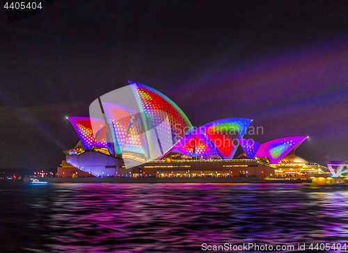 Image of Sydney Opera House illuminated during Vivid Sydney