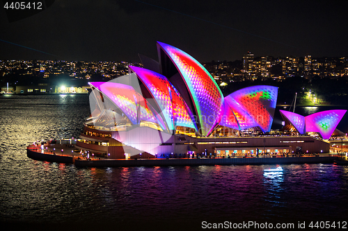 Image of Sydney Opera House reptile skin during Vivid Sydney