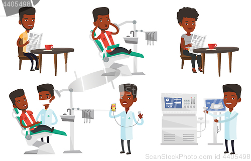 Image of Vector set of doctor characters and patients.