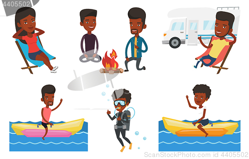 Image of Vector set of traveling people.