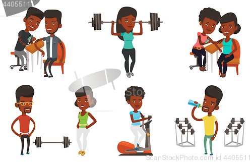 Image of Vector set of sport characters.