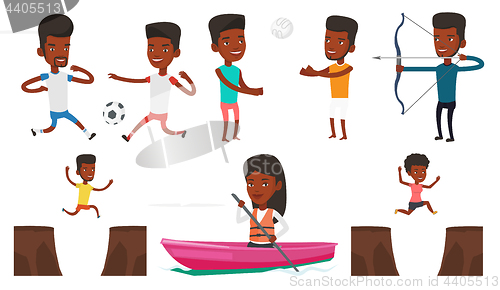 Image of Vector set of sport characters.