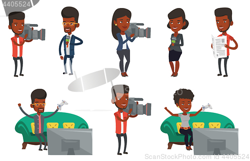 Image of Vector set of media people characters.