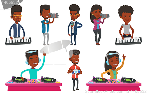 Image of Vector set of media people characters.