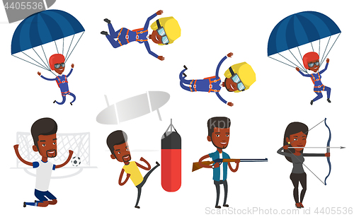 Image of Vector set of sport characters.