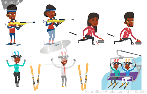 Image of Vector set of sport characters.