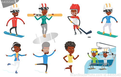 Image of Vector set of sport characters.