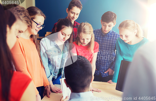 Image of group of students and teacher at school classroom