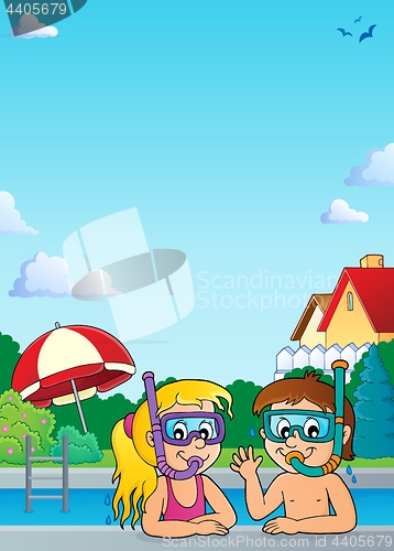Image of Children snorkel divers theme 2