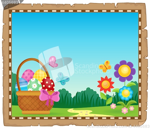 Image of Parchment with Easter basket theme 1