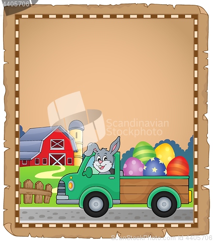 Image of Parchment with Easter truck near farm