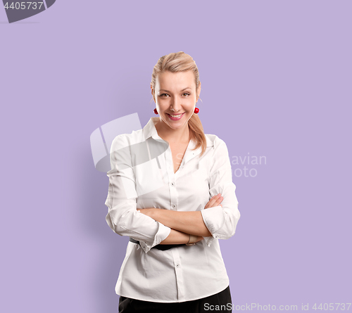 Image of Woman isolated on gradient background