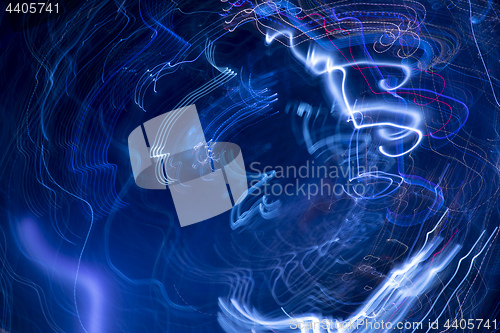 Image of blue moving lights background