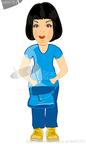 Image of Girl with hand-bag