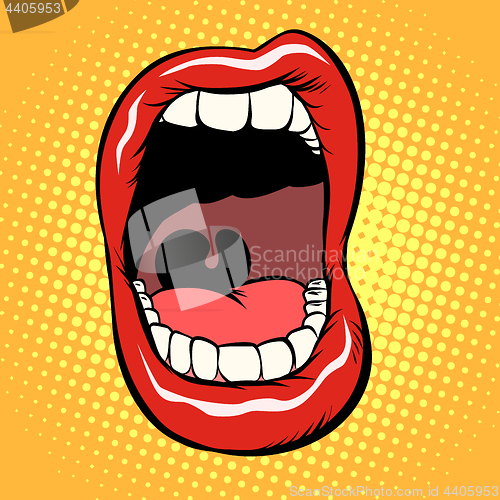 Image of open mouth with teeth isolate on white background