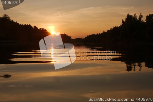 Image of Sunset over a river