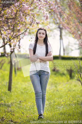 Image of Teenager girl looking at camera