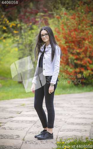 Image of Teenager girl looking at camera