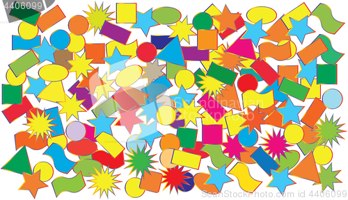 Image of Vector illustration - crumbling colored confetti