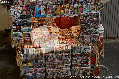 Image of Newspaper stand on the street