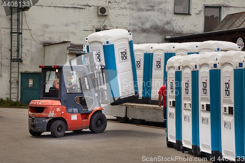 Image of Toilets installed at a public event