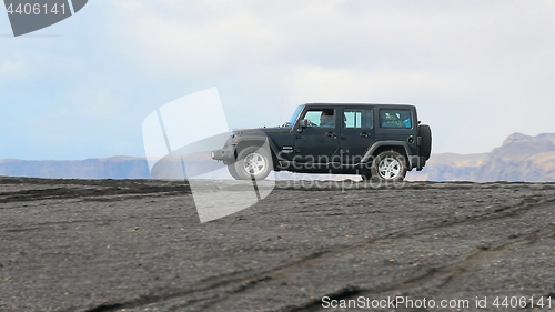 Image of Jeep Wrangler on Icelandic terrain