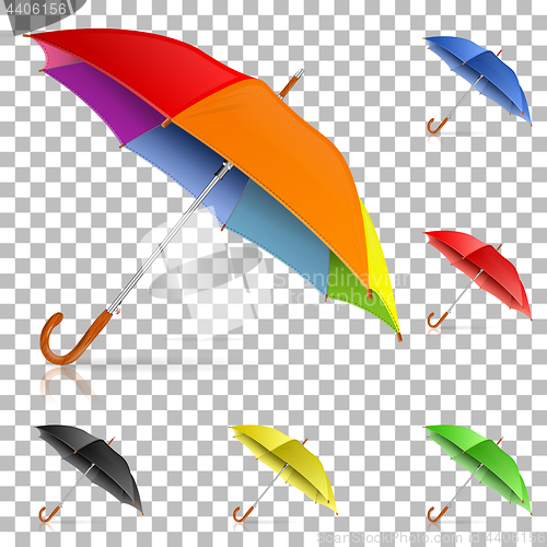 Image of Set Realistic Umbrellas