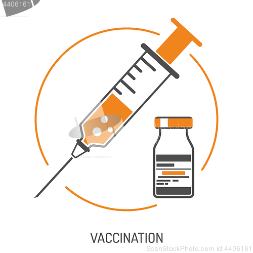Image of Plastic Medical Syringe and Vial Icon