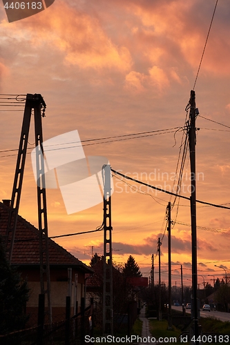 Image of Electric line silhouettes