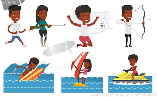 Image of Vector set of sport characters.