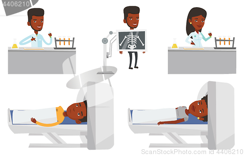 Image of Vector set of doctor characters and patients.