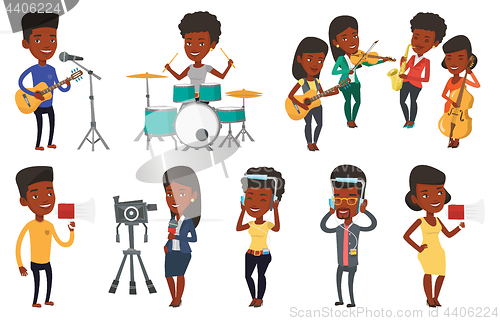 Image of Vector set of media people characters.