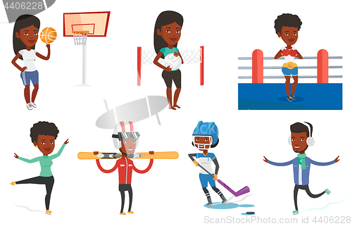 Image of Vector set of sport characters.