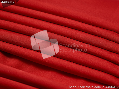 Image of red abstract cloth, fabric background and texture, curtain theat